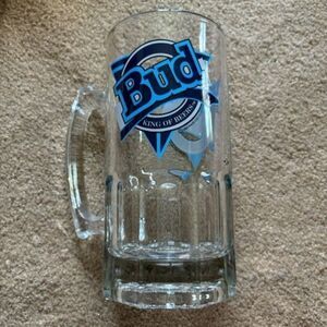 Bud King Of Beers Budweiser Heavy Glass Beer Mug
